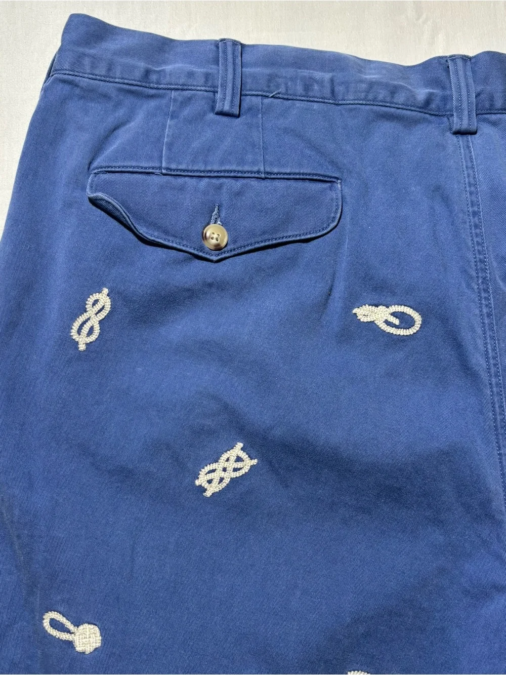 Polo by Ralph Lauren Blue Embroidered Knot Shorts